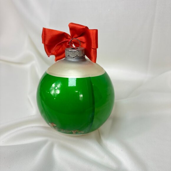 1981 Glass Gibson Merry CHRISTMAS Mother and Dad ORNAMENT Santa & Mrs. Claus - Picture 3 of 7